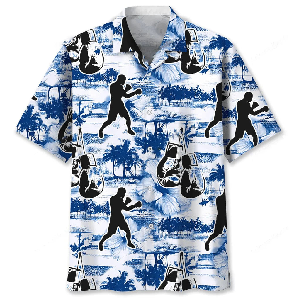 Boxing Blue Nature Hawaiian Shirt