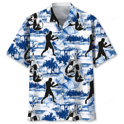 Boxing Blue Nature Hawaiian Shirt