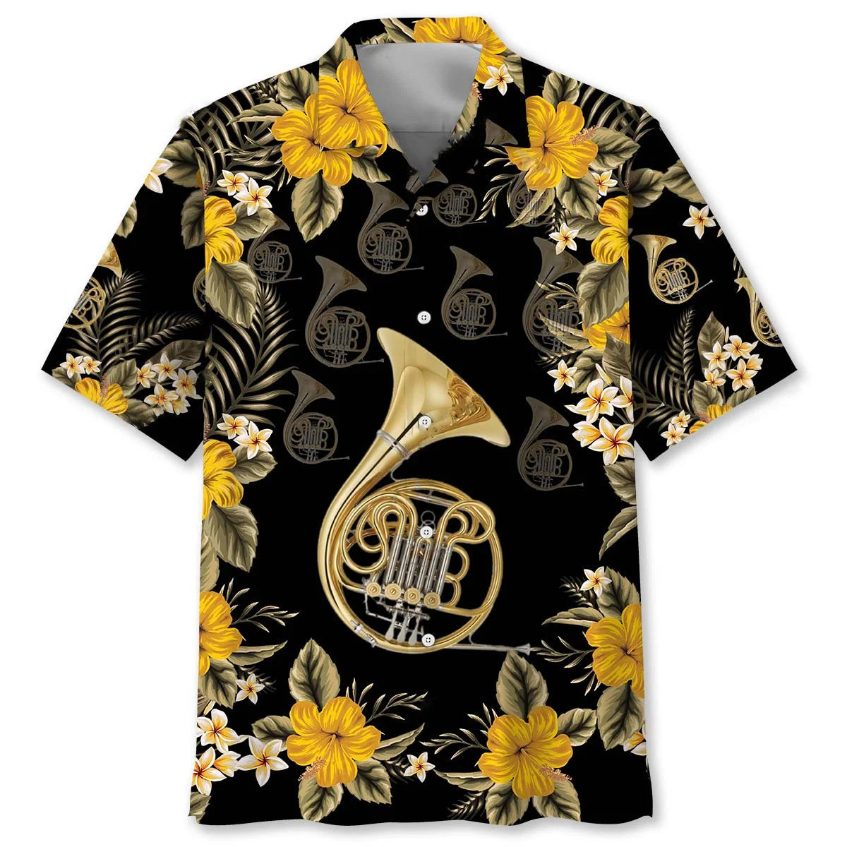 Brass French Horn Hawaiian Shirt