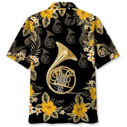 Brass French Horn Hawaiian Shirt