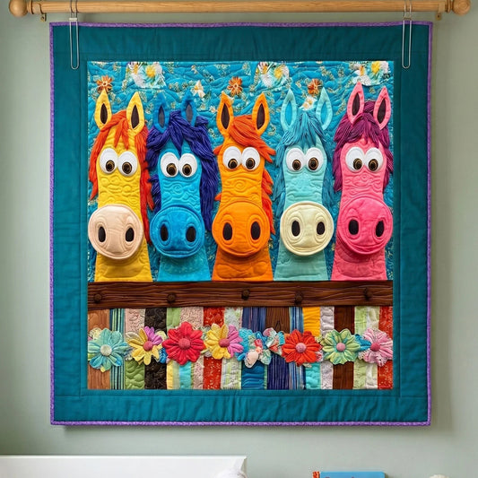 Brave Pony Quilt Blanket - Quilted Blanket by OtterMia