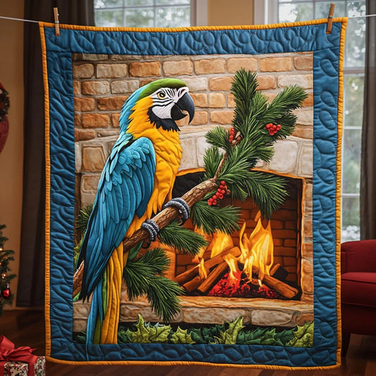 Brick Hearth Macaw Quilt Blanket