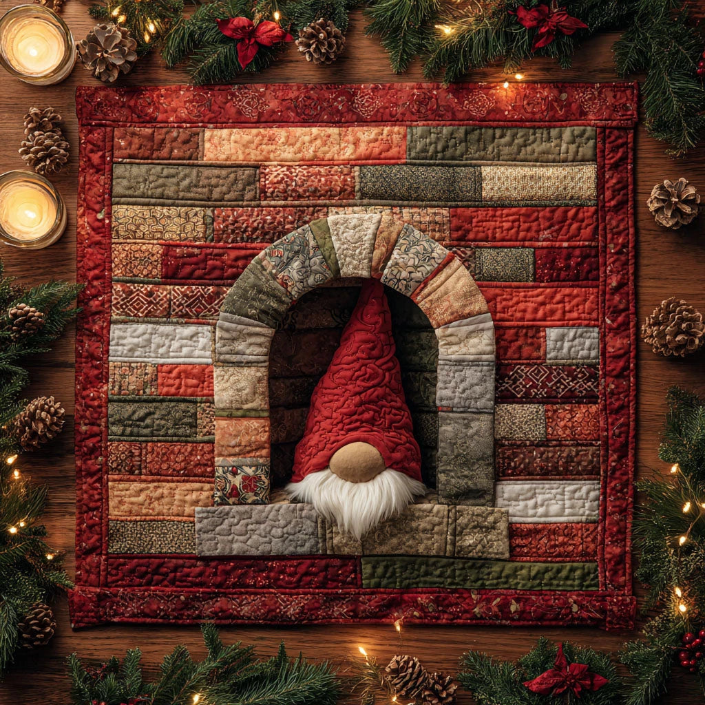 Brick Magic Quilted Table Topper