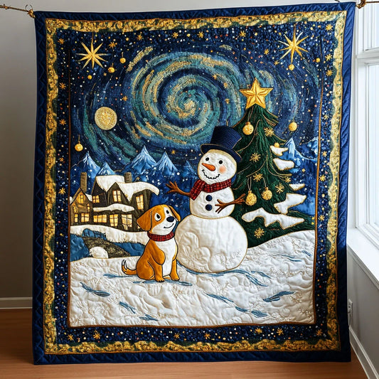 Bright Family Snowman Quilt Blanket