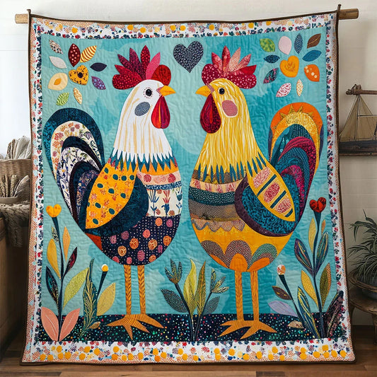 Bright Feather Chicken Quilt Blanket