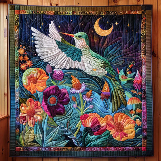 Bright Hummingbird Quilt Blanket