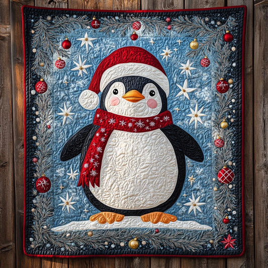 Bright Penguin Quilt Blanket