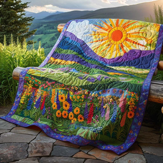 Bright Skies Quilt Blanket - Quilted Blanket by OtterMia