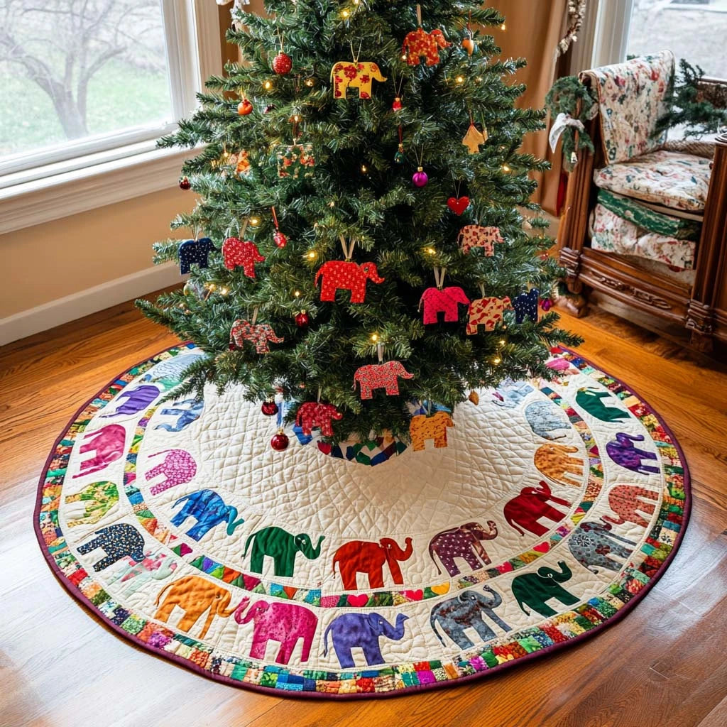 Bright Spirits Christmas Quilted Tree Skirt