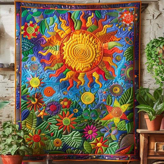 Bright Sunshine Quilt Blanket - Quilted Blanket by OtterMia