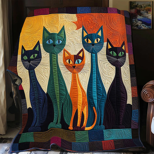 Bright Whiskers Quilt Blanket