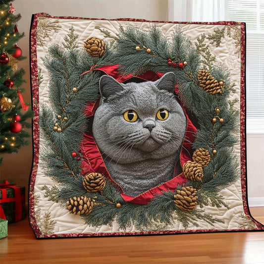 British Shorthair Charm Quilt Blanket