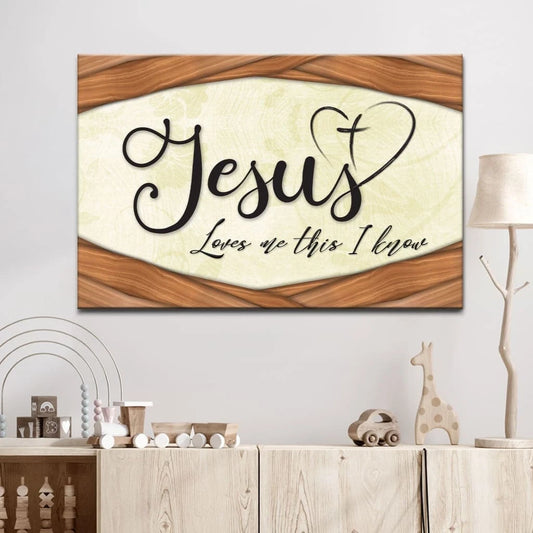 jesus loves me this i know christian wall art canvas (Landscape)