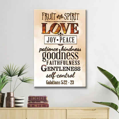fruit of the spirit bible verse christian wall art canvas (Landscape) (view 2)