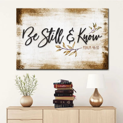 be still and know psalm 46 10 wall art canvas farmhouse christian wall decor (Landscape) (view 2)