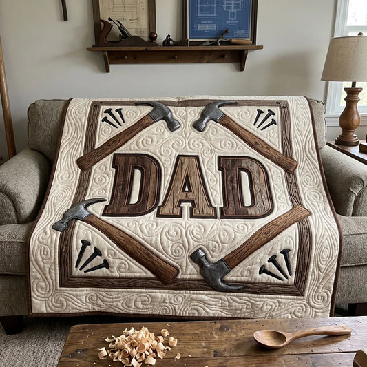 Built By Dad Quilt Blanket