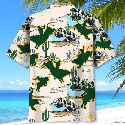 Bull Riding Desert Hawaiian Shirt