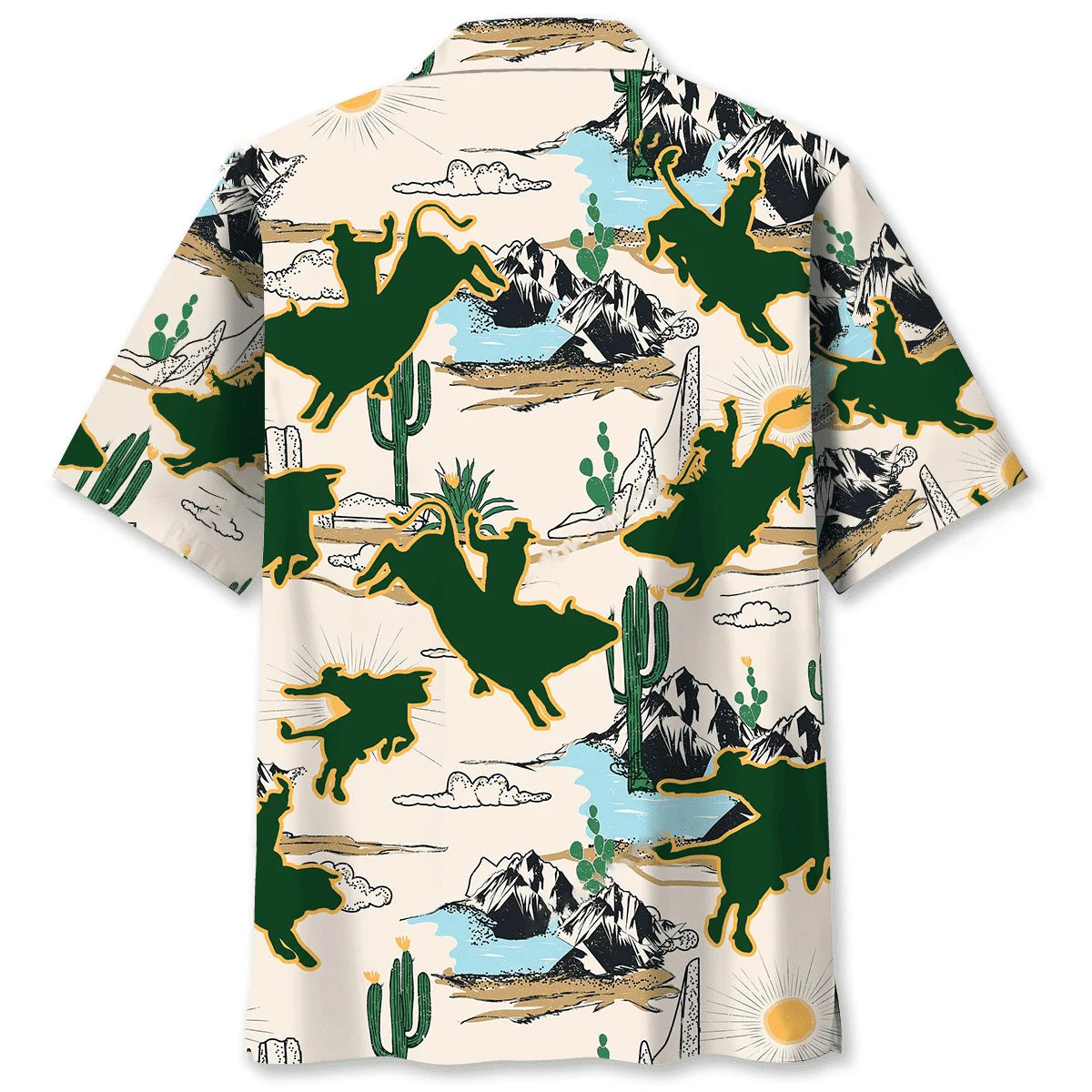 Bull Riding Desert Hawaiian Shirt