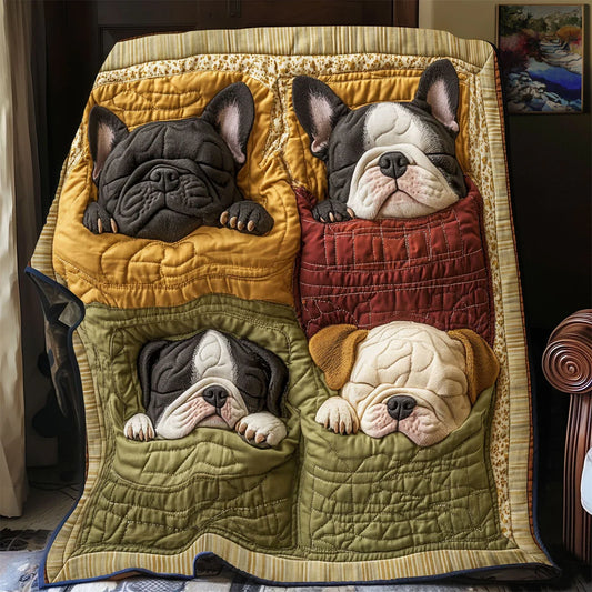 Bulldog Cozy Quilt Blanket