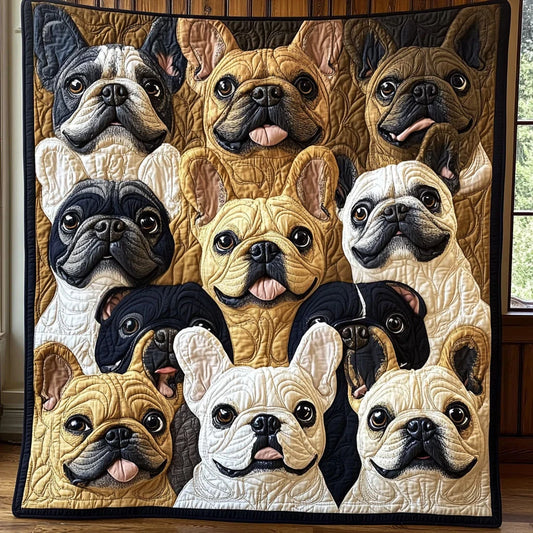 Bulldog Cozy Gathering Quilt Blanket