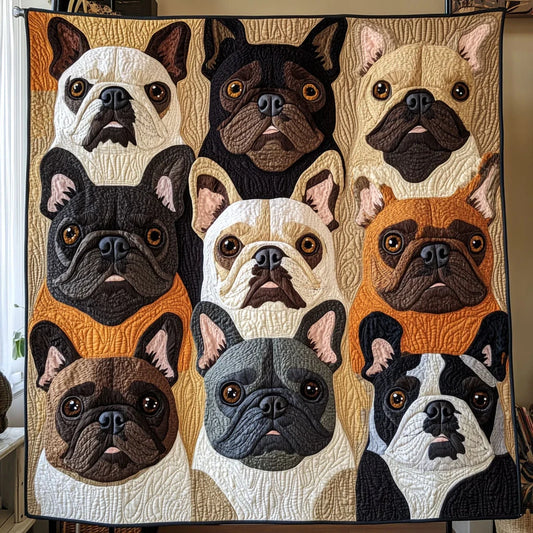 Bulldog Parade Quilt Blanket