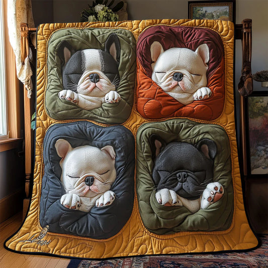 Bulldog Patch Quilt Blanket