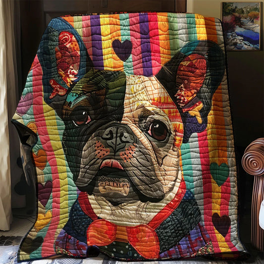 Bulldog Patchwork Quilt Blanket