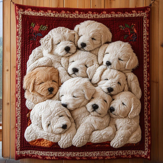 Bundle Of Pups Quilt Blanket