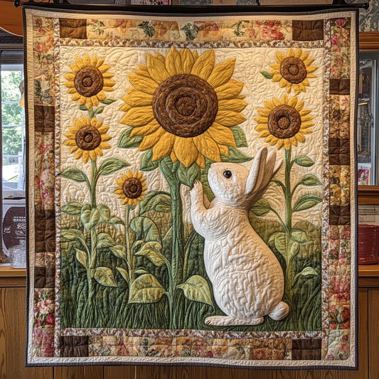 Bunny And Flower Quilt Blanket