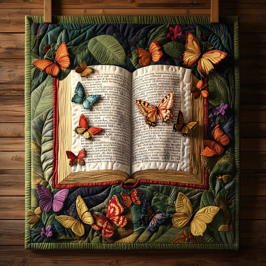 Butterfly Book Garden Quilt Blanket