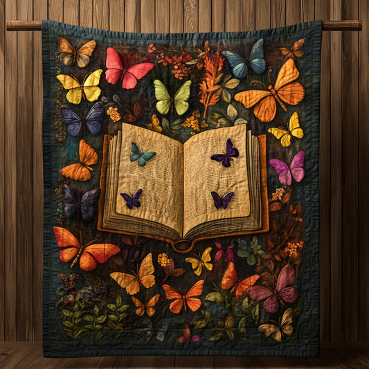 Butterfly Book Garden Quilt Blanket