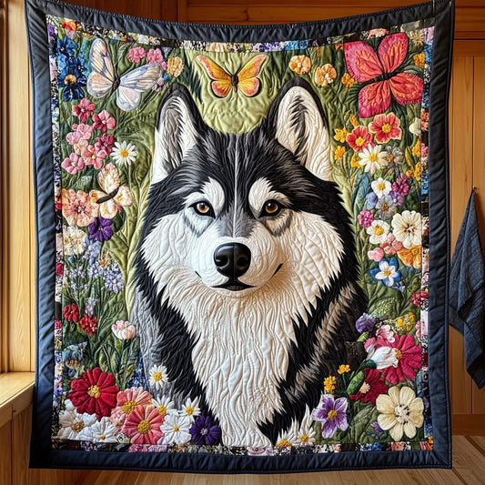 Butterfly Breeze Husky Quilt Blanket