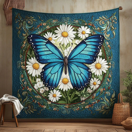 Butterfly Daisy Bloom Quilt Blanket