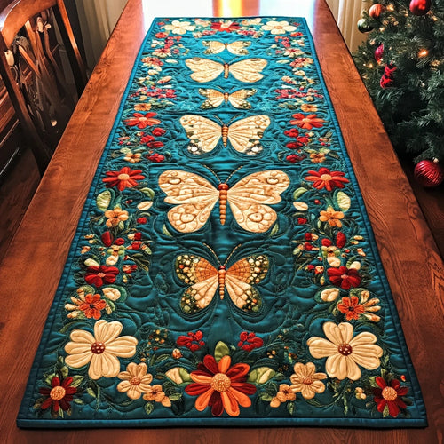 Butterfly Grace Quilted Table Runner