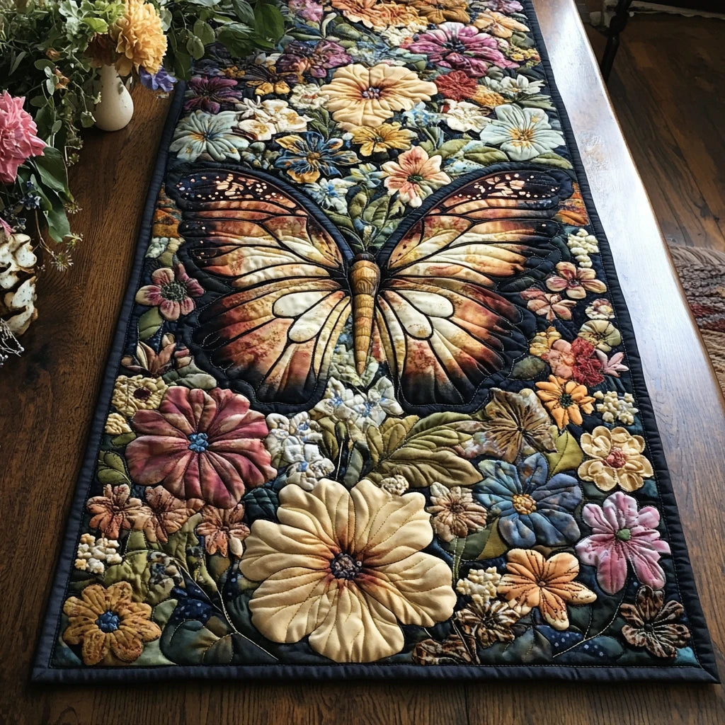 Butterfly Harmony Quilted Table Runner