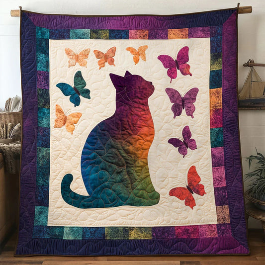 Butterfly Kiss Cat Quilt Blanket