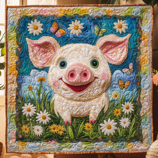 Butterfly Pig Quilt Blanket