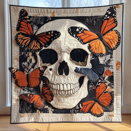 Butterfly Skull Quilt Blanket