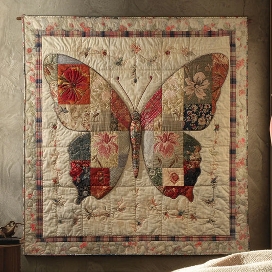 Butterfly Vintage Quilt Blanket