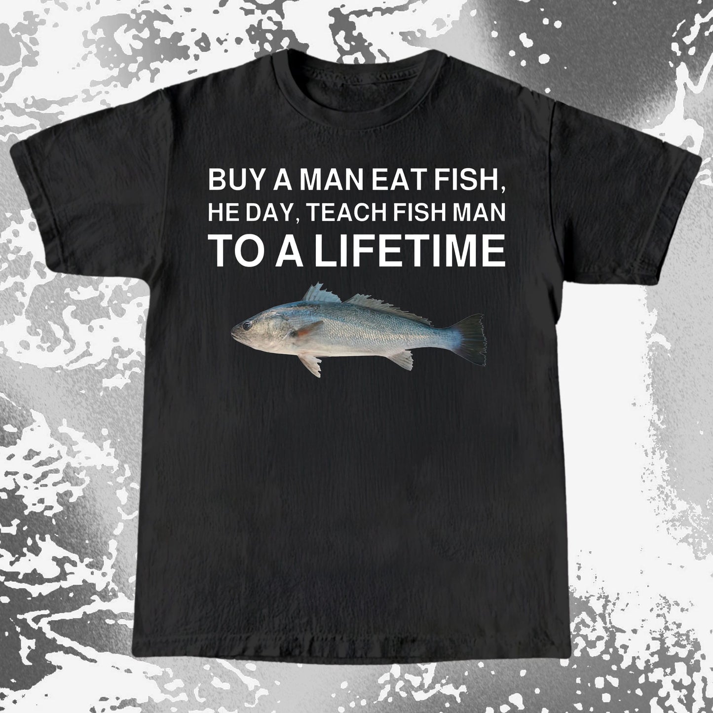 Funny Buy a Man Eat Fish Shirt (view 2)