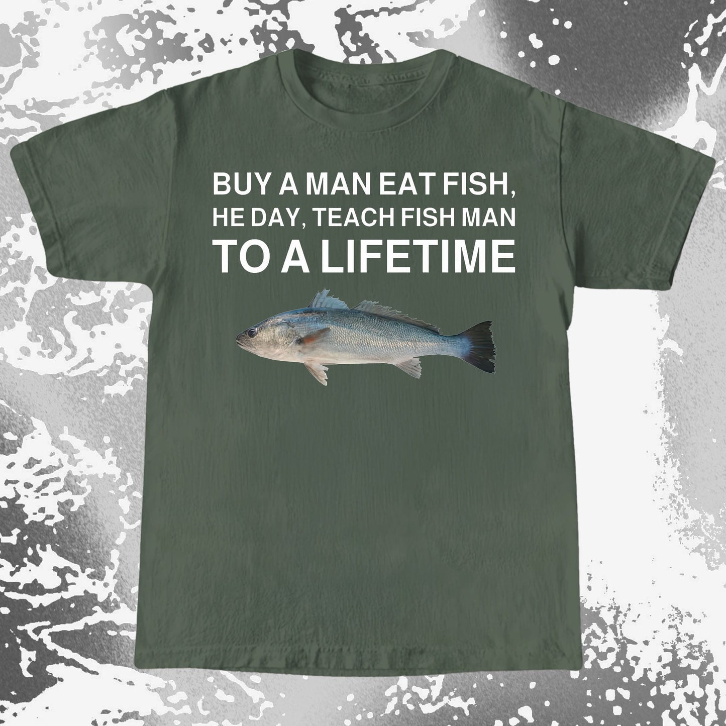 Funny Buy a Man Eat Fish Shirt (view 5)
