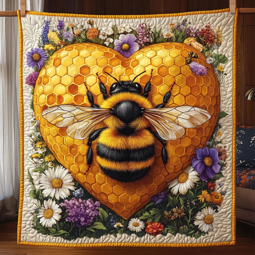 Buzz Of Love Quilt Blanket