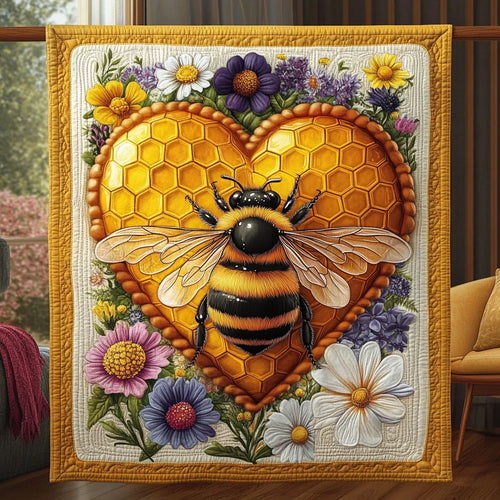 Buzz Of Love Quilt Blanket