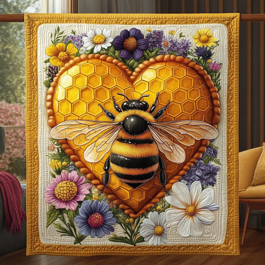 Buzz Of Love Quilt Blanket