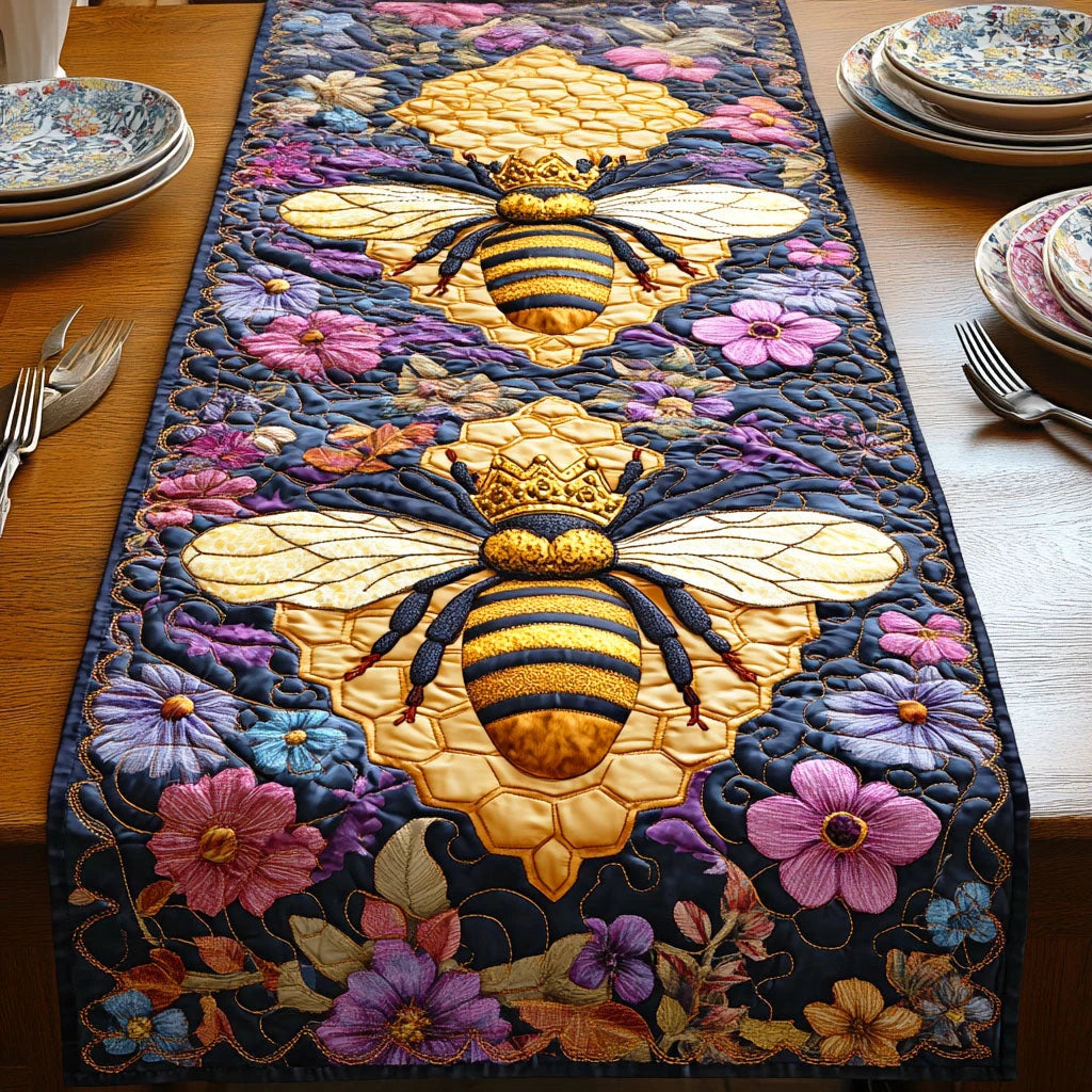 Buzzing Harmony Quilted Table Runner