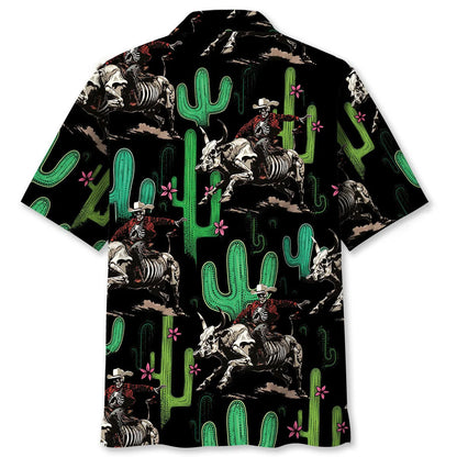 Cactus Cowboy Riding Bull Hawaiian Shirt