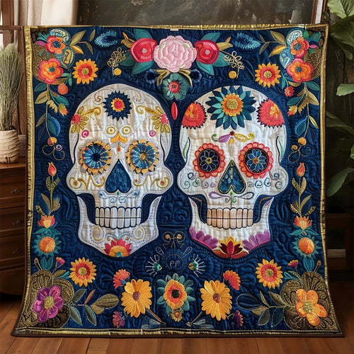 Calavera Sugar Skull Quilt Blanket