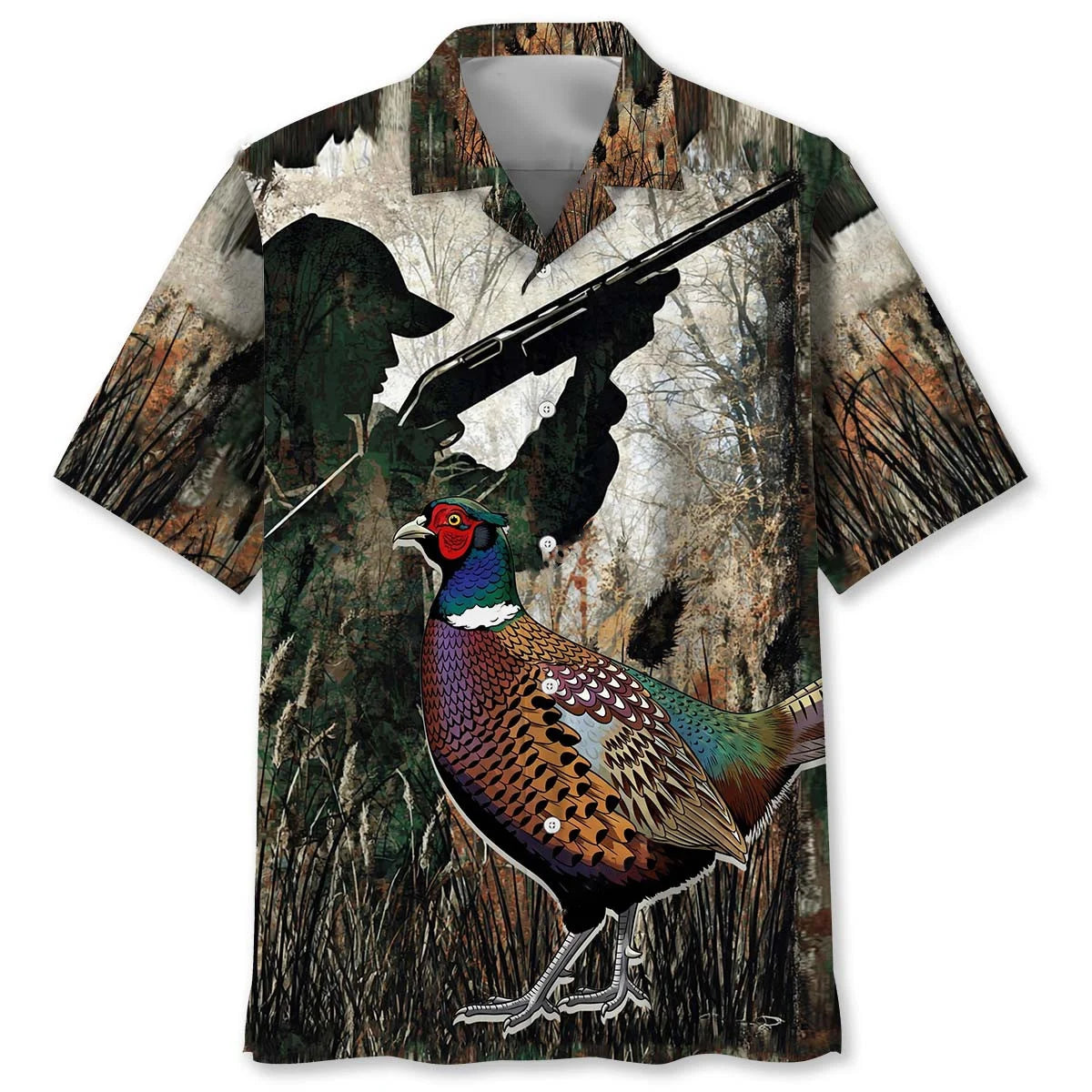 Camo Pheasant Hunting Hawaiian Shirt