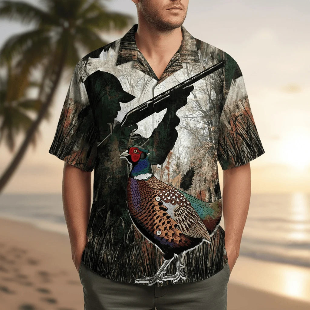 Camo Pheasant Hunting Hawaiian Shirt