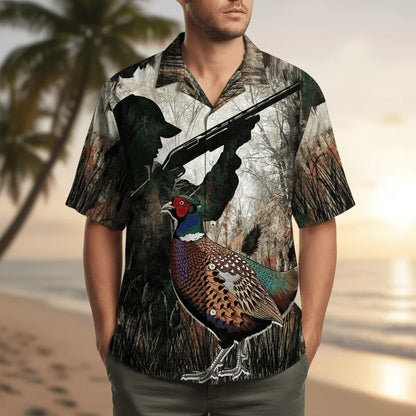 Camo Pheasant Hunting Hawaiian Shirt